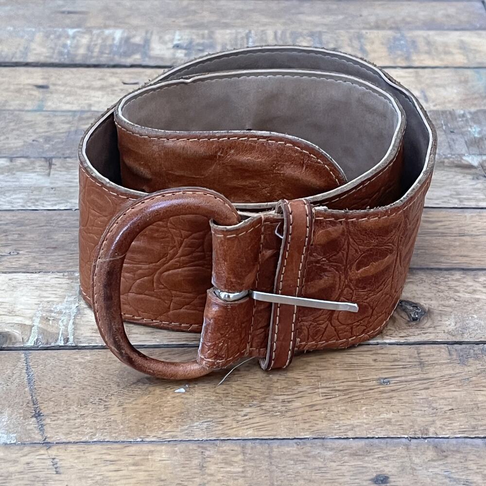 Vintage Esprit Faux Alligator Leather Belt Women's Medium Thick